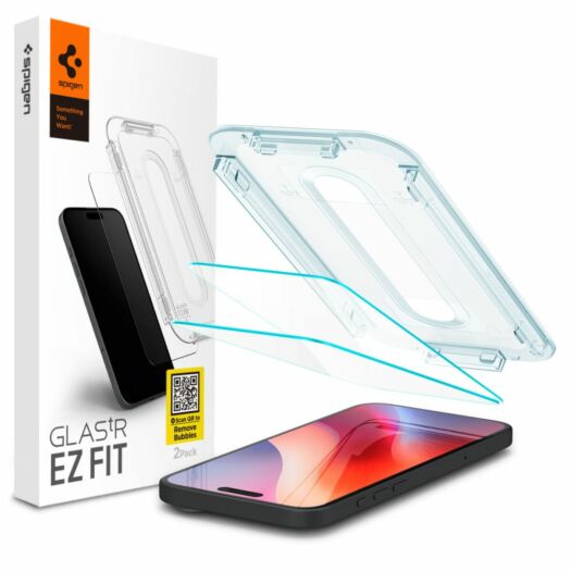 Защитное стекло Spigen Glas.tR EZ FIT 2-Pack для iPhone 16 Clear (AGL06903) AGL06903-spgn Защитное стекло Spigen Glas.tR EZ FIT 2-Pack для iPhone 16 Clear (AGL06903) AGL06903-spgn