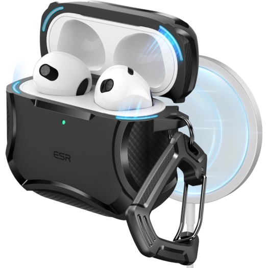Чохол ESR Cyber Tough (Halolock) до Apple AirPods 4 Black (1C0120101) 1C0120101-esr Чохол ESR Cyber Tough (Halolock) до Apple AirPods 4 Black (1C0120101) 1C0120101-esr